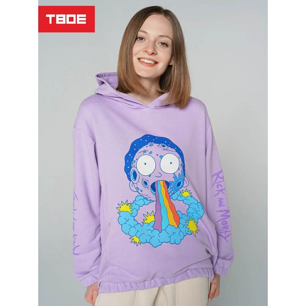 Толстовка женская TBOE с капюшона 86% Хлопок 14% Полиэстер сиреневый 78016 | Женская