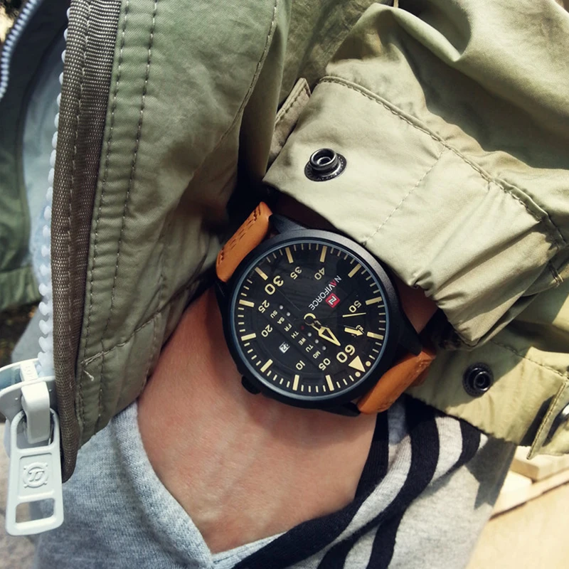 Naviforce бренд Для мужчин Спортивные часы модные Повседневное эксклюзивная