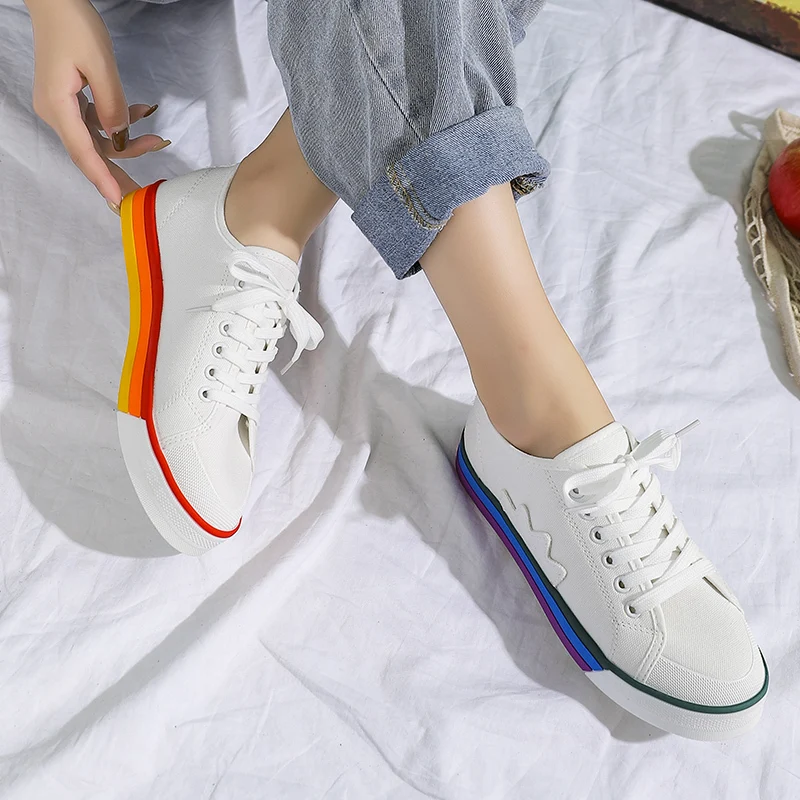 Женская повседневная обувь на плоской подошве Парусиновая Повседневная дышащая