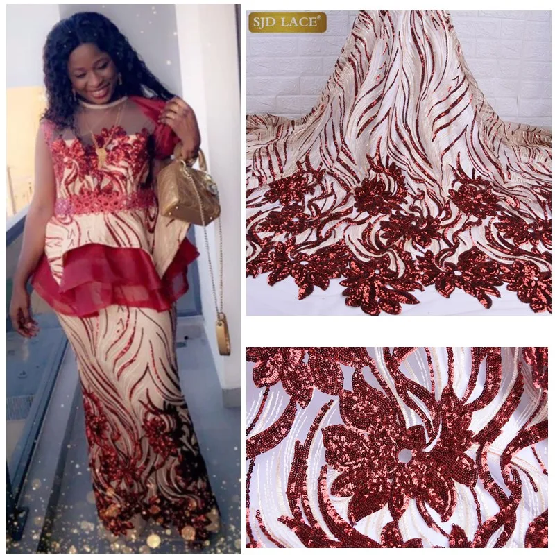 Горячая Распродажа 2019 блестки французская Тюлевая кружевная ткань