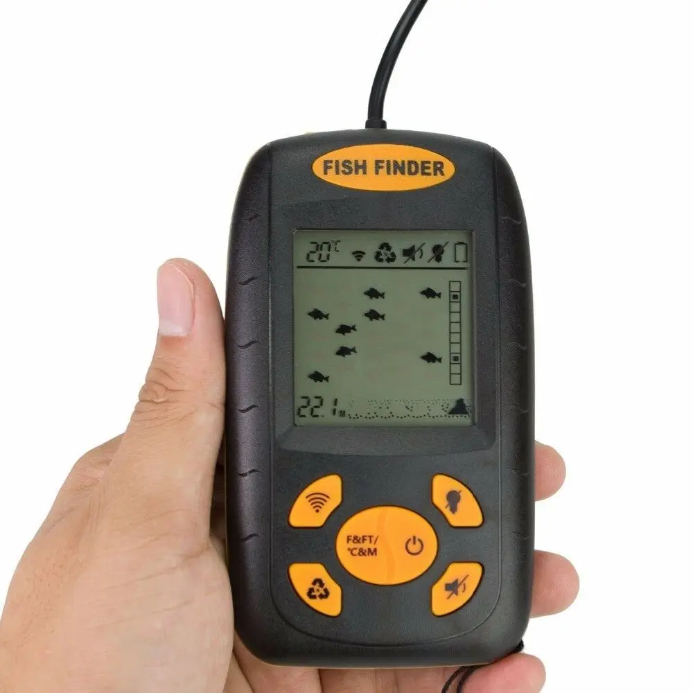 

Portable Wireless Fish Finder Sonar Alarm Sensor For Fishing 100m Water Depth Echo Sounder Lake Sea Fishing Finder Tackle