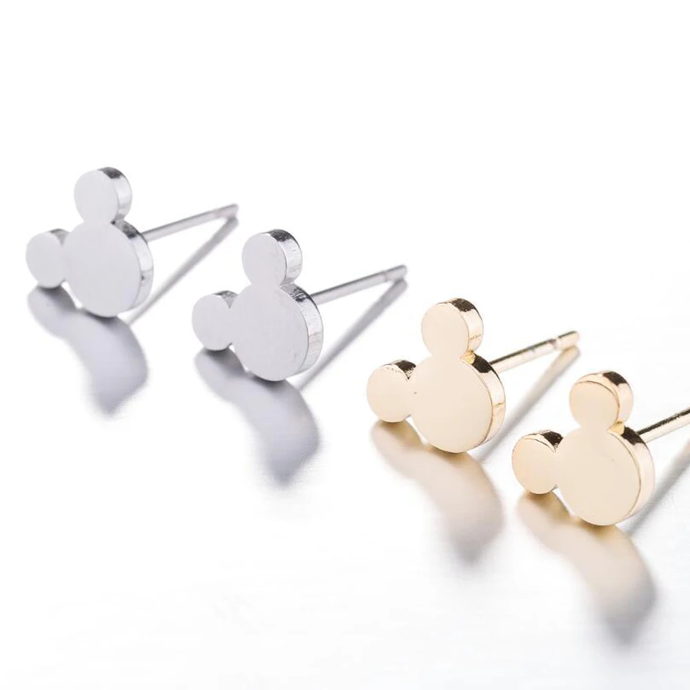 Серьги гвоздики из нержавеющей стали с изображением Микки для женщин и девочек