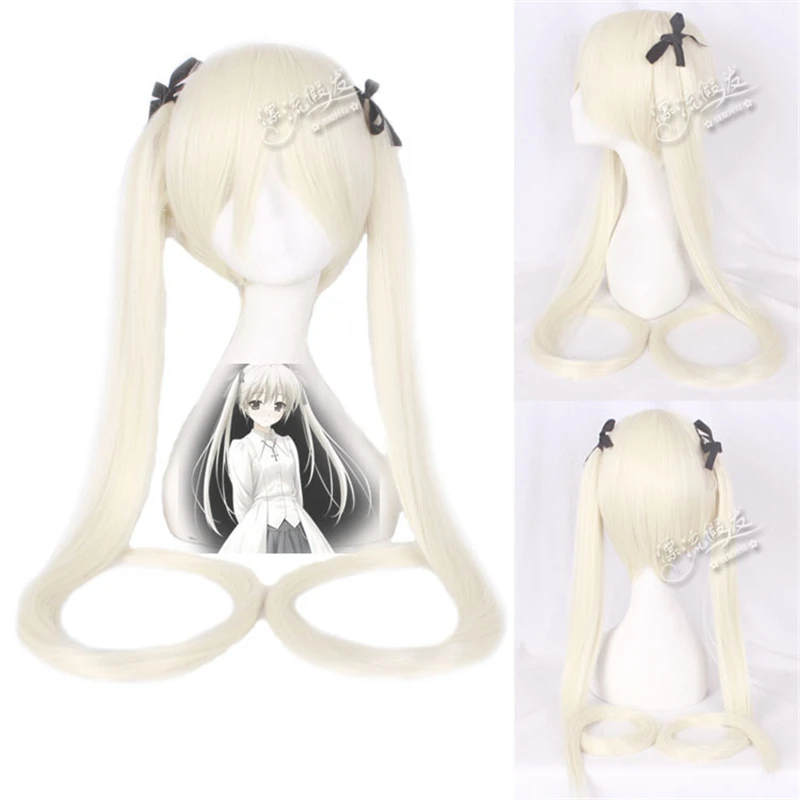 100cm Anime Yosuga no Sora Kasugano Wig Cosplay Wigs Playing Long Creamy Golden Hair Halloween 1:1 Cap |