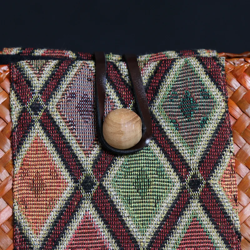 Бамбуковая сумка ручной работы в стиле ретро соломенная из ротанга на плечо с