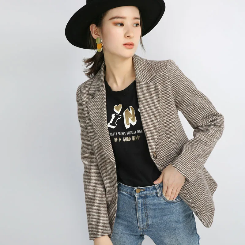 2019 новая стильная Высококачественная Женская клетчатая верхняя одежда