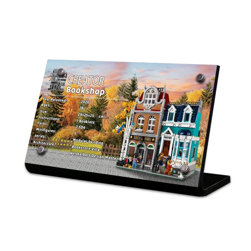 

Creative Acrylic Display Stand Brand for 10270 Bookshop Building Blocks Harring Decor Bricks Collection Gift children Toys