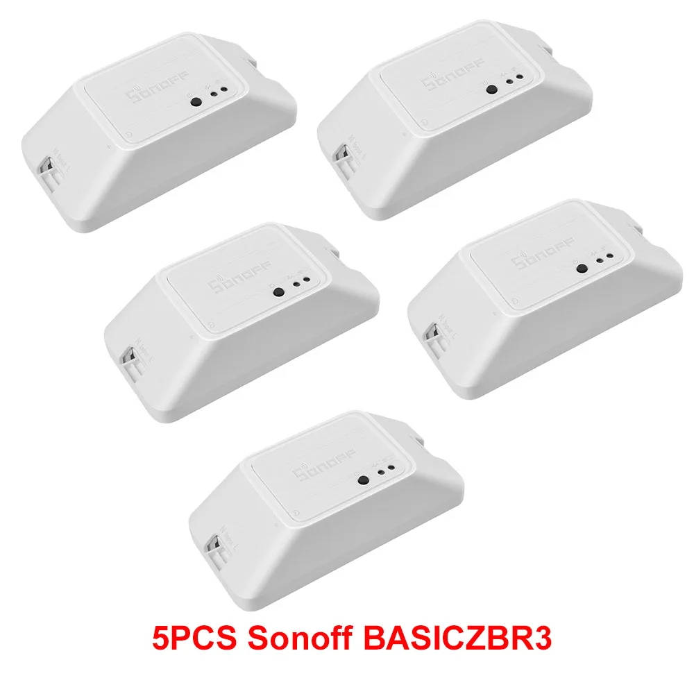 3/5 шт. Itead Sonoff BASICZBR3-первый умный переключатель Zigbee DIY, управляемый через приложение SmartThing, работает с концентратором SmartThings Alexa - Цвет: 5PCS BASICZBR3