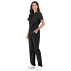 Мужской, женский, мужской, с коротким рукавом, с V-образным вырезом и штанами, Рабочая Униформа, комплект, Рабочая Униформа, костюм Рабочая Униформа, 2020