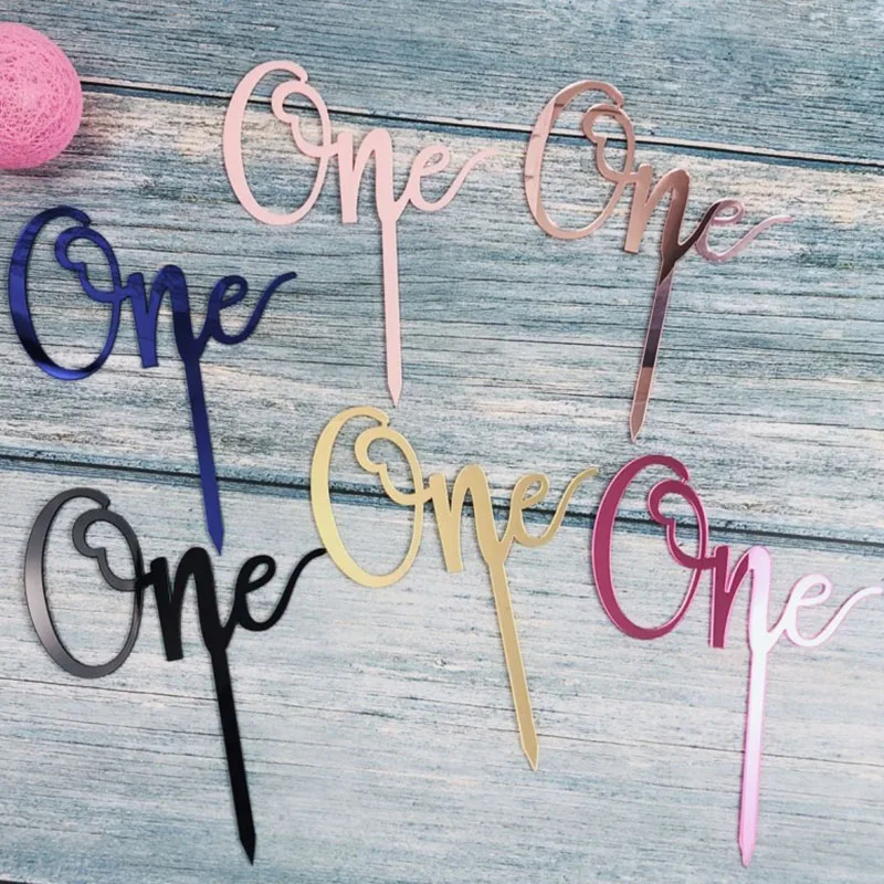 Акриловый Топпер для одного торта 1 день рождения топпер кексов флаги товары