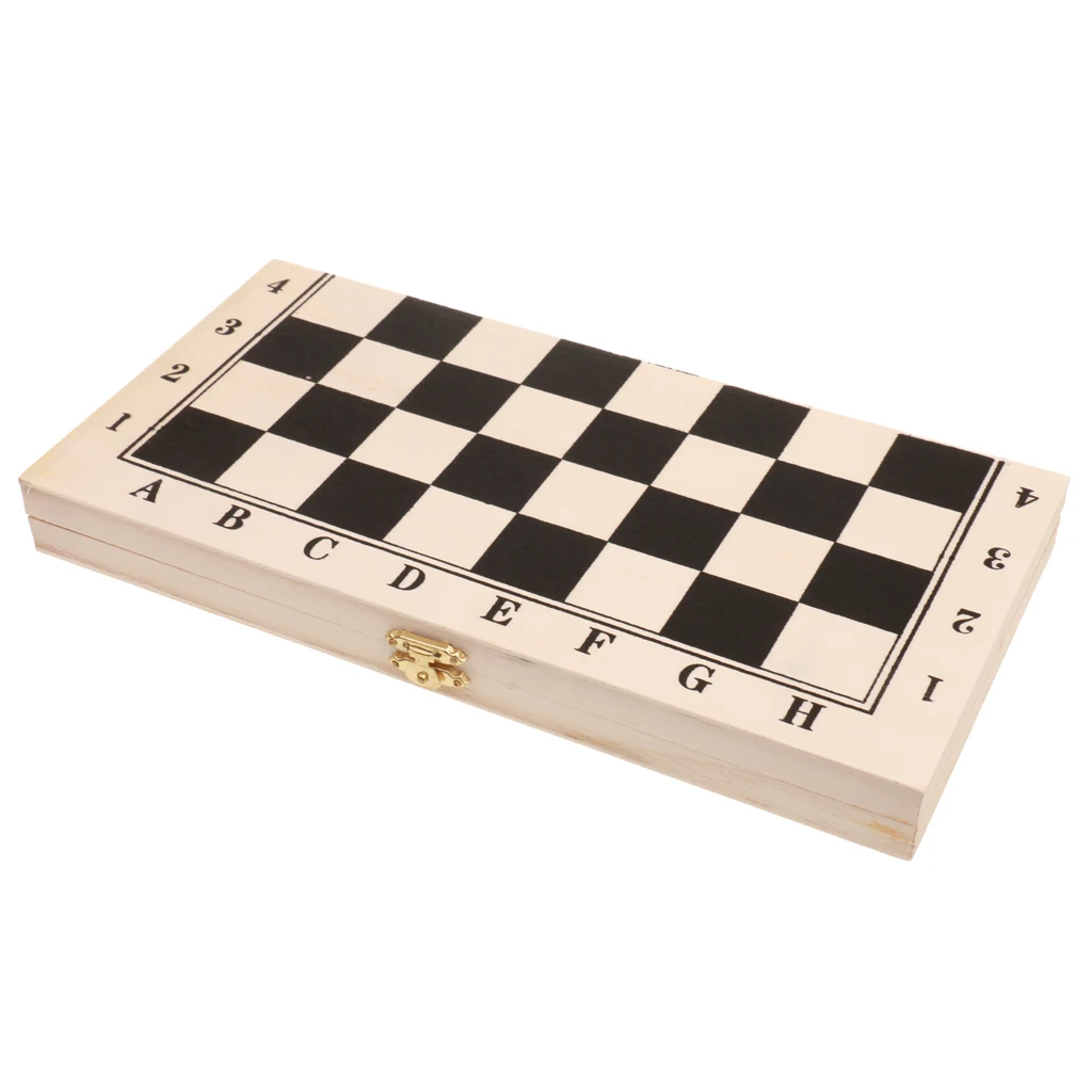 Wooden Foldable Checkers Board With Draughts Pieces Set Game 8x8 |
