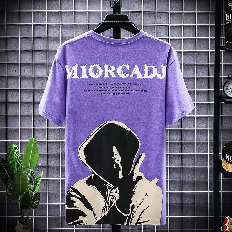 Футболка мужская с графическим принтом в стиле хип хоп|Мужские футболки| |
