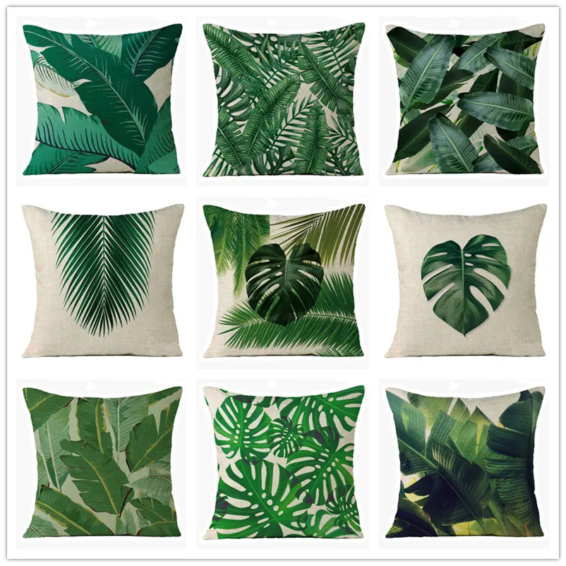 

Tropical Leaf pillowcase Cactus Monstera Cushion Cover Abstract flower Decorative Pillow Sofa Pillowcase Cushions Pillowcover