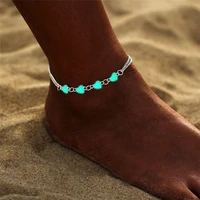 retro bohemia luminous beach peach heart anklet fashion jewelry charming luminous dark heart bracelet anklet jewelry