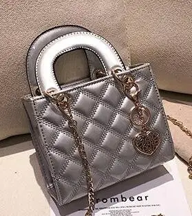 18 CM Sliver Роскошная брендовая сумка, модная новинка, высокое качество, лакированная кожа, женская дизайнерская сумка, на цепочке, сумка через плечо - Цвет: 18 CM Sliver