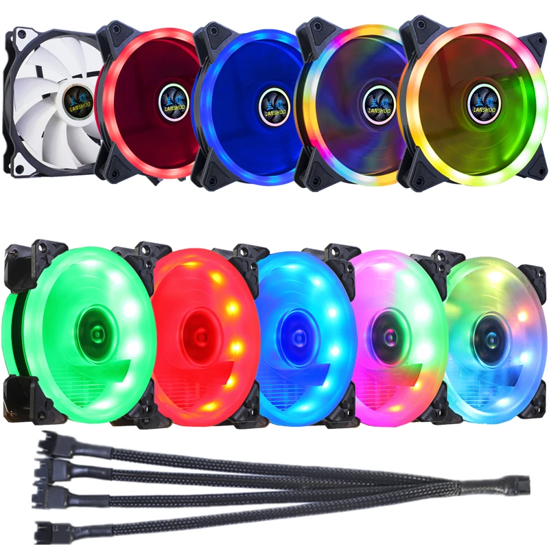 Цветная (RGB) светодиодный ШИМ 4 PIN 9 см/12 см компьютер PC чехол вентилятор 90 мм/120 мм