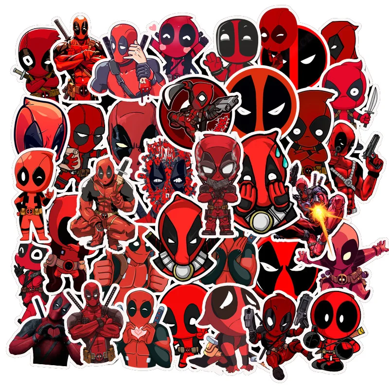 35 шт. наклейки для ноутбука deadpool бутылка воды скейтборд телефон автомобильный велосипед бампер багажный
