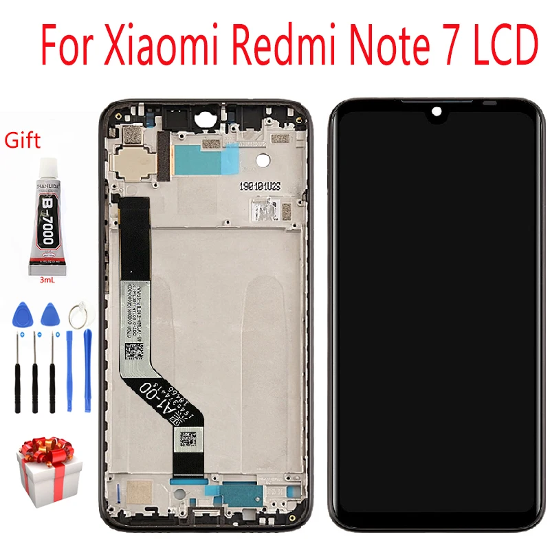 Модуль дисплея для Xiaomi Redmi Note 7 дисплей с сенсорным экраном в сборе дигитайзер бесплатные инструменты для Redmi Note 7 ЖК-дисплей