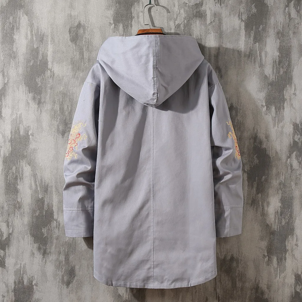 Зимняя мужская куртка с капюшоном модная новая зимняя стильная ретро вышитой