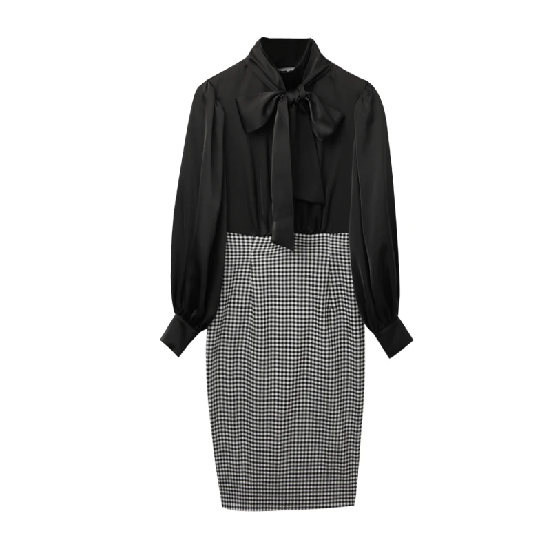 

Patchwork Dress For Women Bodycon Dress Korean Ladies Dresses Flare Sleeve Vestidos De Fiesta De Noche Office Lady Robe Femme