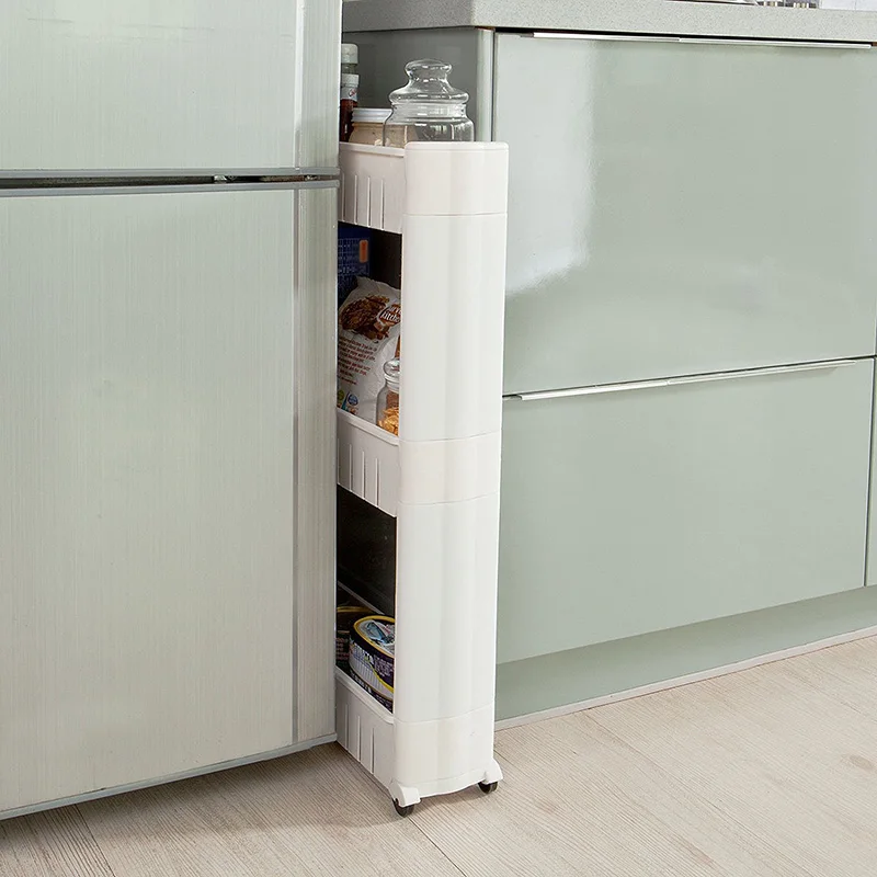 3 Tier Movable Storage Shelf Plastic Slim Interspace Racks Kitchen Bathroom Slide Out Space Rack Organizer HWC | Дом и сад
