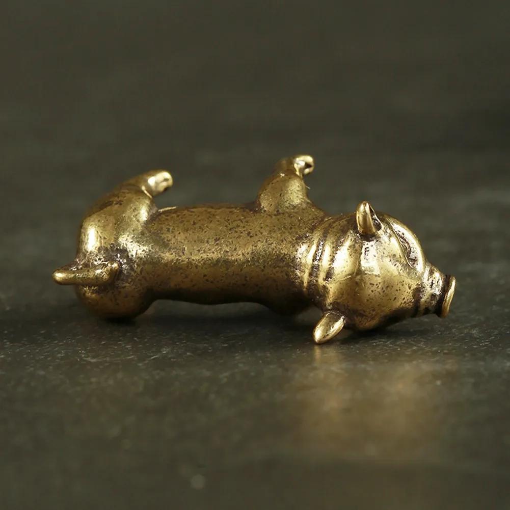 

Brass Creative Small Bronze Pig Figurines Chinese Zodiac Pig Ornaments Metal Pendants Ornaments Desktop Decoration Home Decor
