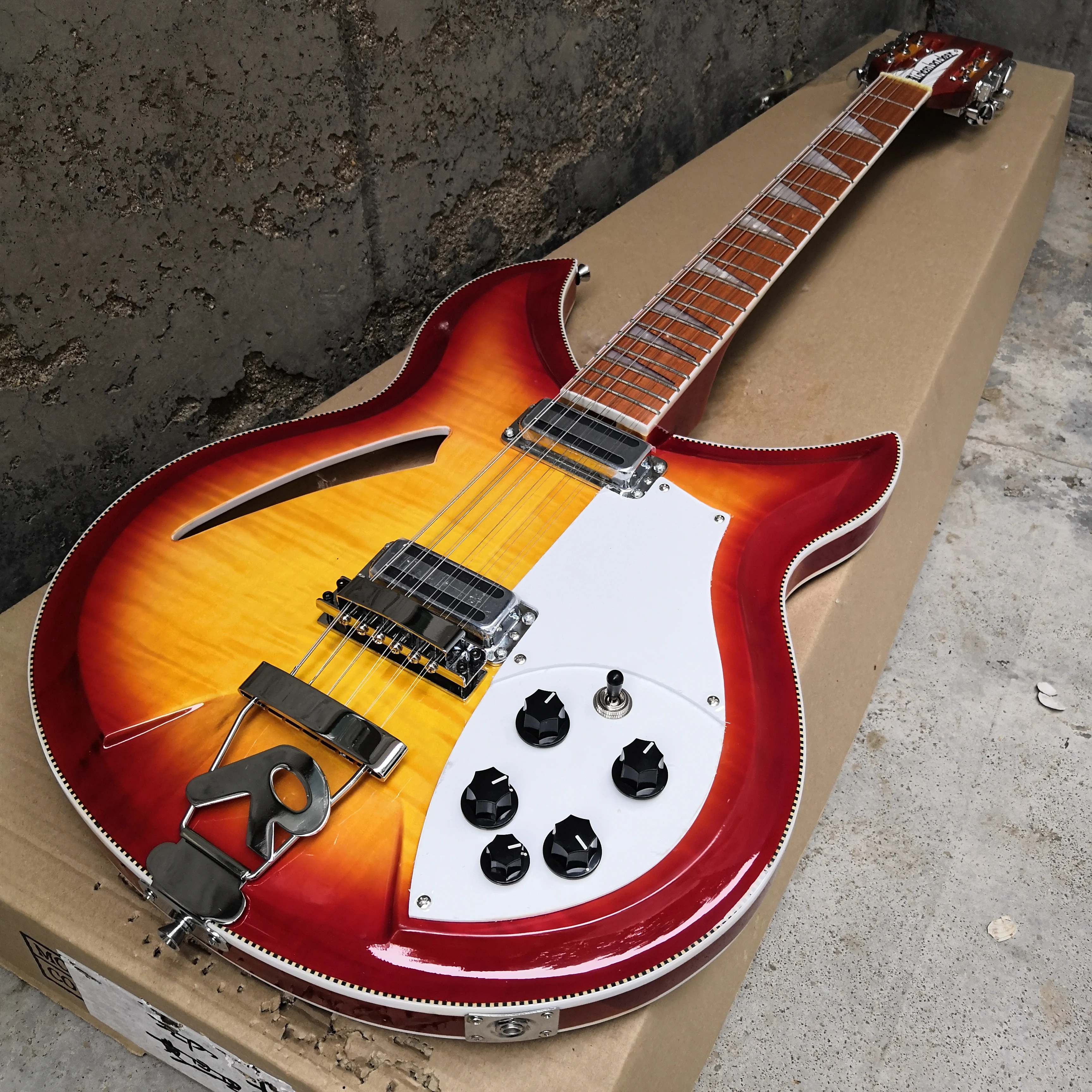 

6/12 String Electric Guitar, Ricken 381Electric Guitar, Before and after with Flamed Maple Top free shipping