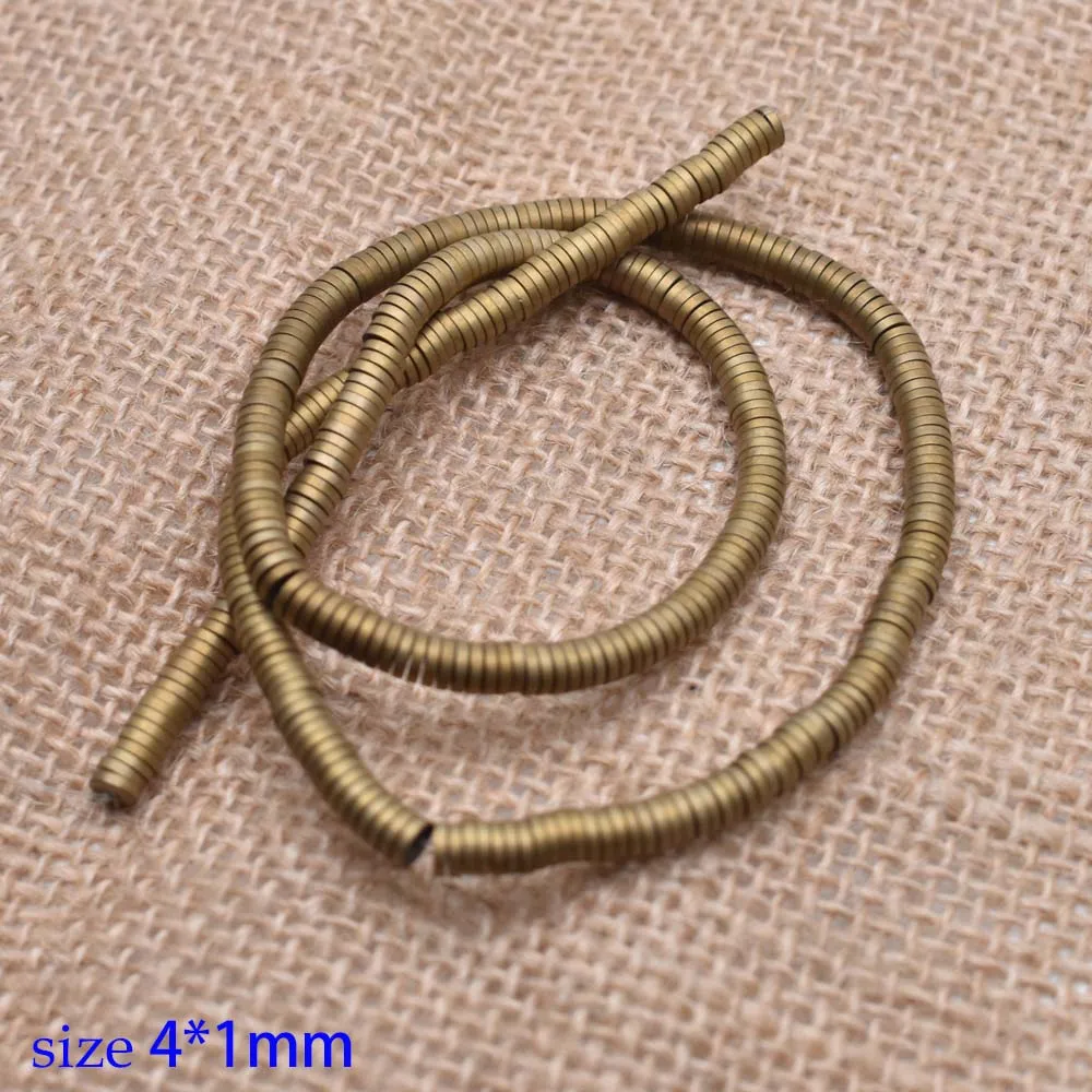 3-4x1mm Yanqi 3/4mmNatural каменный диск Форма бусины из гематита плоские круглые бусины для самостоятельного изготовления ювелирных изделий браслет 1" без магнитной - Цвет: 3-4x1mm