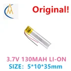 501035, 3,7 в, 130 мАч, полимерная литиевая батарея, умный чехол для очков, Bluetooth-динамик, батарея, поставляемая производителем