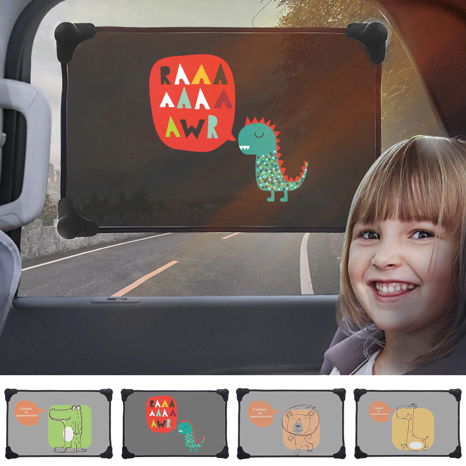 

Car SunShade Side Window Cartoon Window Suction Cup SunShade Cover For Children Adults Rear Side Auto Window Sunvisor Mesh