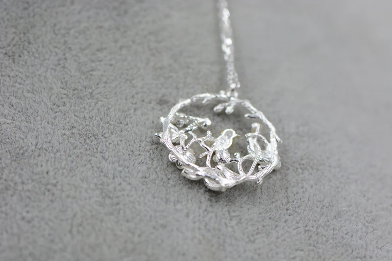 Подарок на день рождения для девушки серебряный цветок Венок птица ожерелье День
