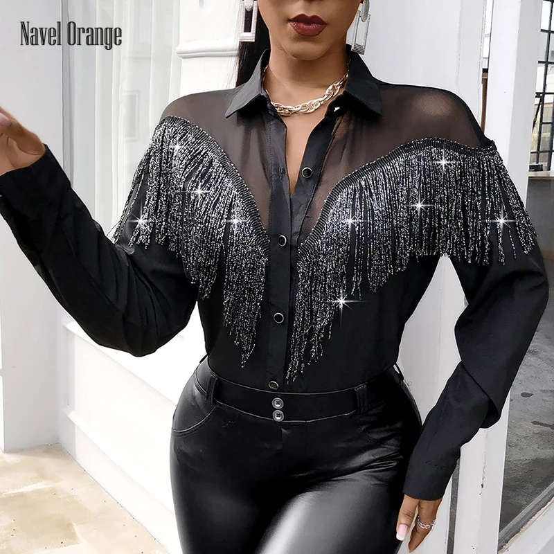 

Women Casual Turn-Down Collar Long Sleeve Top Blouse Solid Patchwork Hollow Out Ladies Pullover Shirts Straight Cardigan Blusas