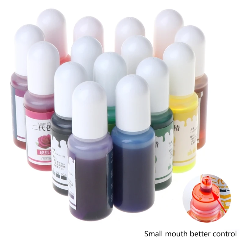 

P15F 15 Pcs/set DIY Handmade Jewelry Crafts Making Coloring Pigment UV Crystal Glue Gel Oily Solid Color Resin Dye
