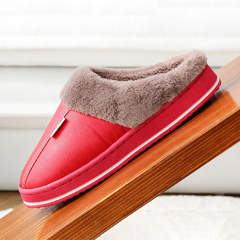 Женские и мужские зимние домашние тапочки Litthing из искусственной кожи