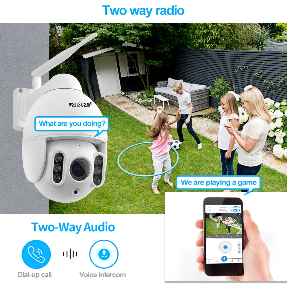 Wanscam K64A 1080P FHD беспроводная Wifi ip-камера PTZ 16X Zoom Обнаружение движения