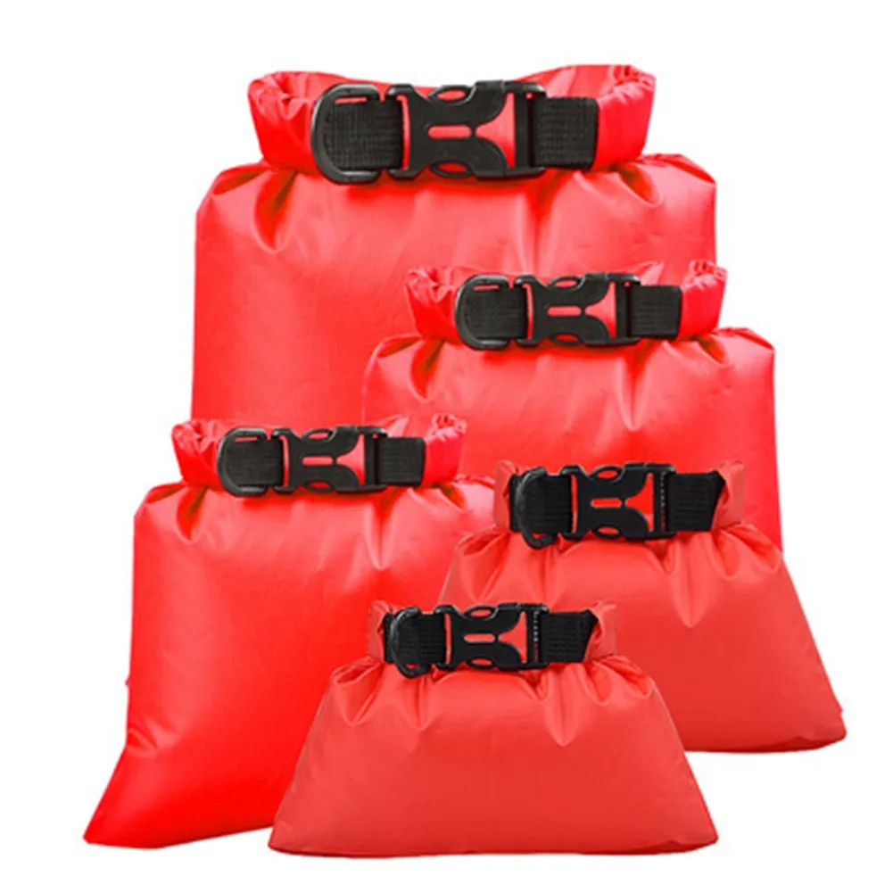 

5-piece Outdoor Waterproof Bag With PU Coating And Tear-resistant Double Stitch Tape Seam Sealing Camping Water Bag