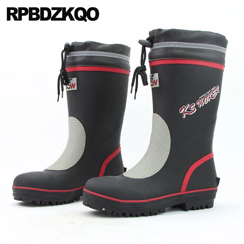 обувь резиновые сапоги водонепроницаемый стальной подносок пвх мех Плюс размер