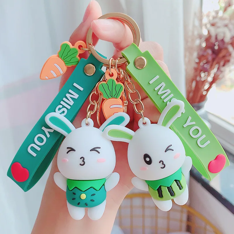 Новый милый брелок с морковкой и кроликом мультяшный Счастливый кролик