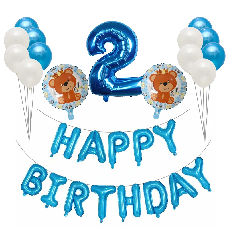 16 шт./лот плюшевый медведь воздушный шарик из фольги в форме мультфильма