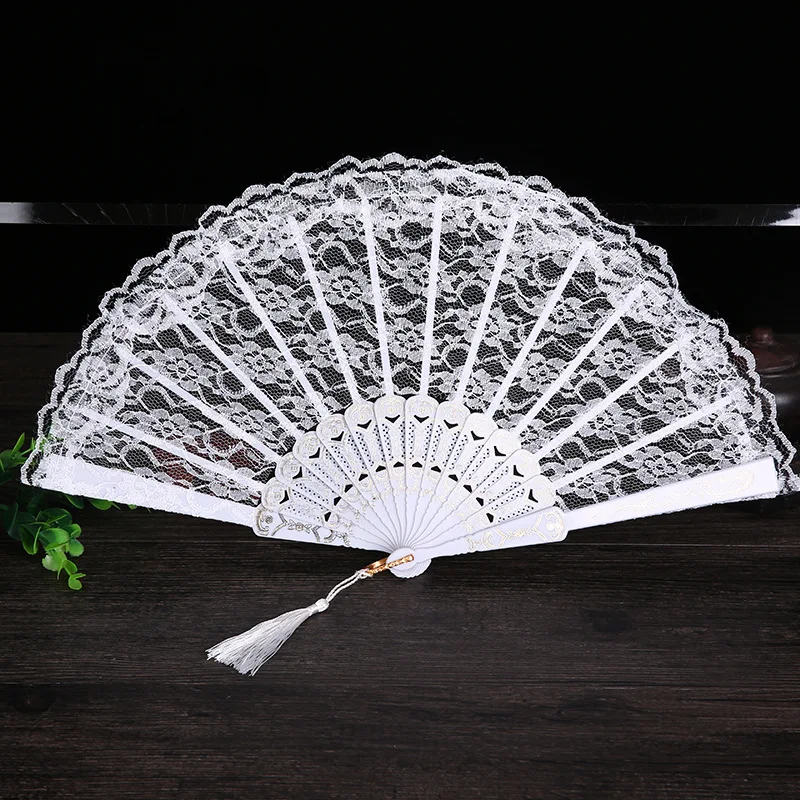 

Women Ladies Folding Lace Hand Fan for Party Favor Wedding Home Decoration Ornament Dance Accessories