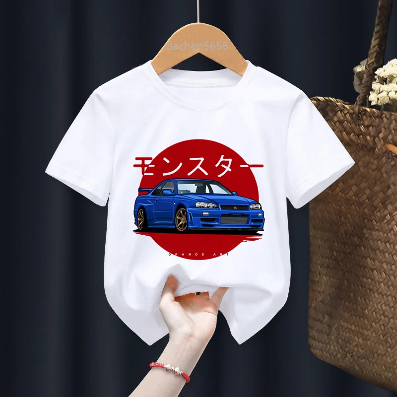 JDM Funny Boys T-shirts Kid Children Anime Gift Present Little Baby Harajuku Clothes,Drop Ship
