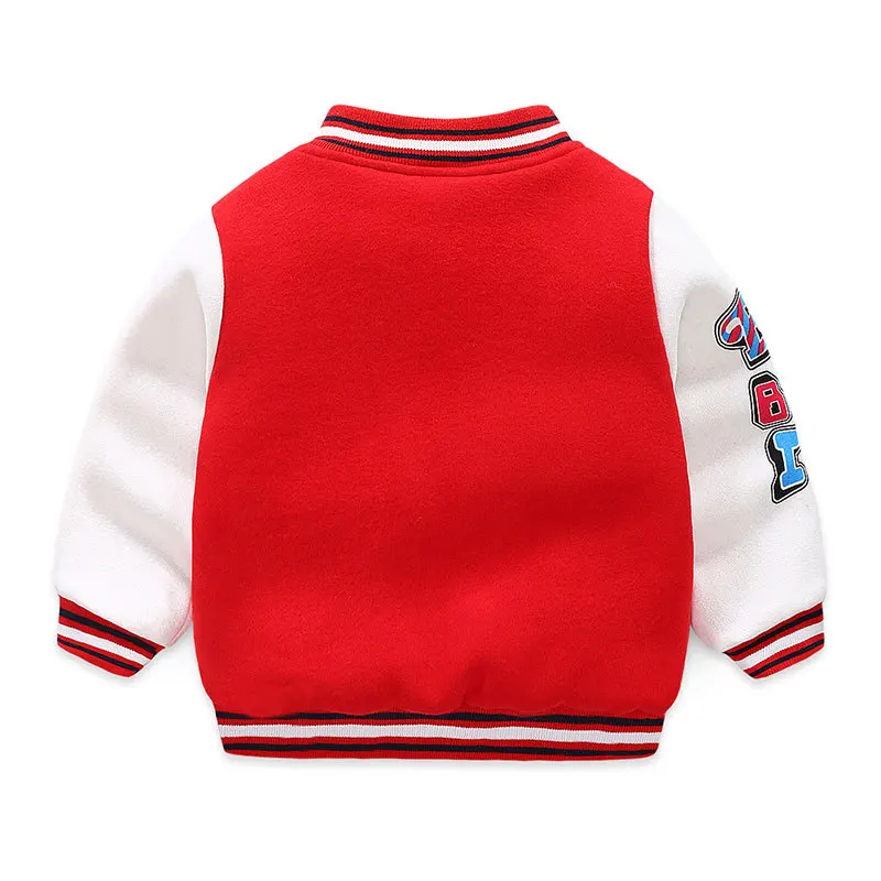 

Boys'baseball clothes Winter Kids Plus velvet coat Thick cotton Fashion girls Warm Cashmere toddle clothes children clothing