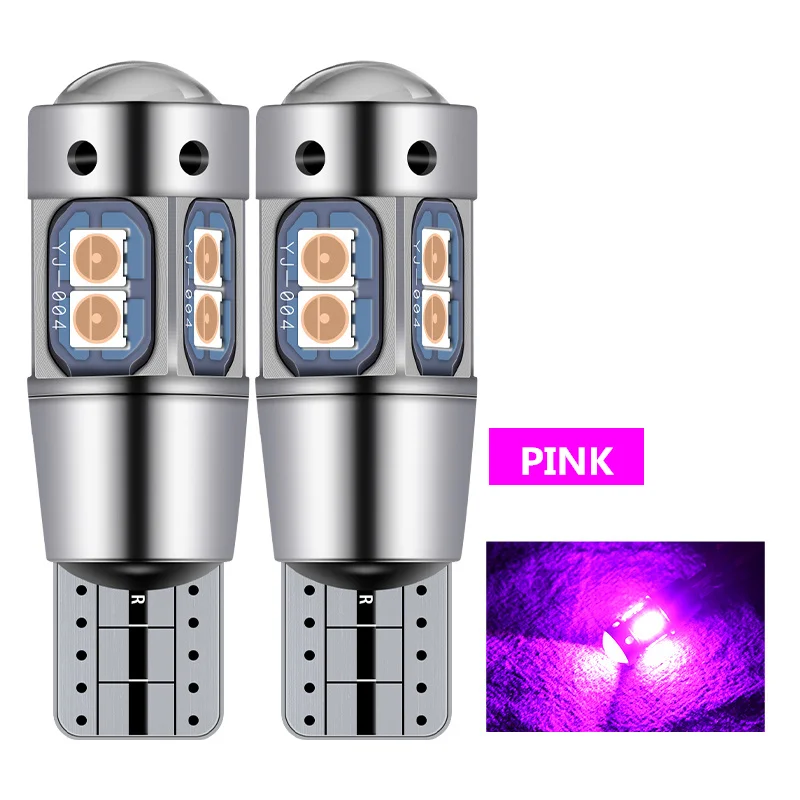 Pink 2 шт. T10 Led W5W Canbus декодирования белый цвет желтый, синий; размеры 34–43 168 194 лампы Габаритные огни для Audi A1 A3 A4 A5 A6 A7 C5 C6 Q7 R8 - Испускаемый цвет: Pink