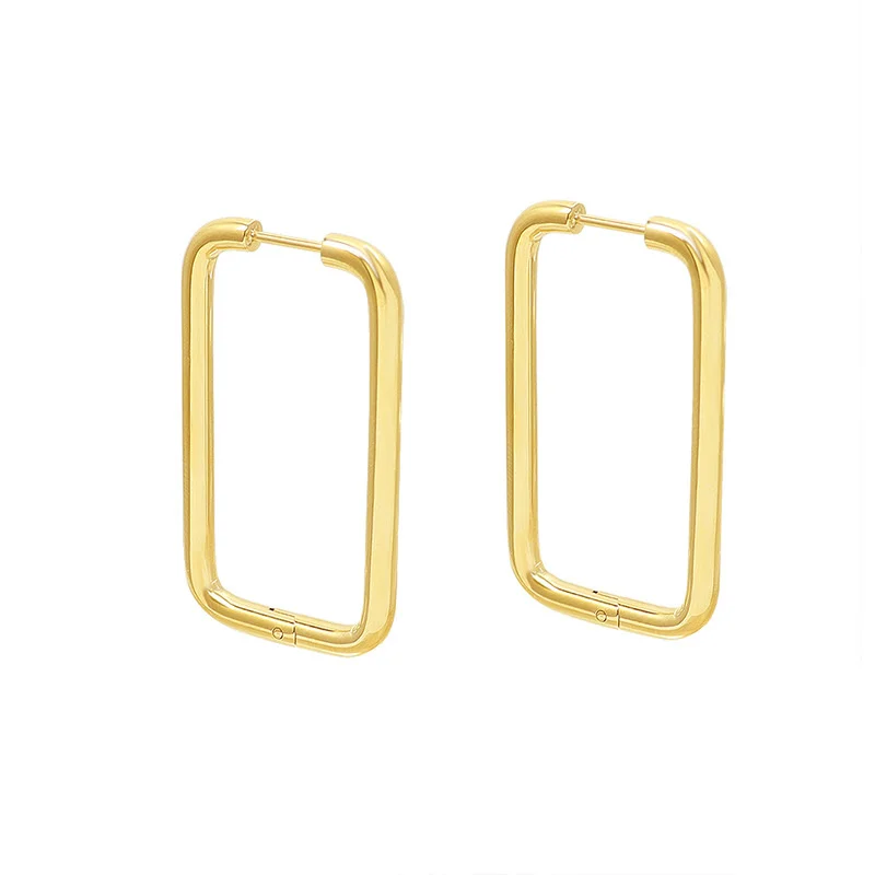

Stainless Steel Fashion Hoop Earrings Female Jewelry Minimalist Plated Gold For Women's 2021 Trend Joyeria De Acero Inoxidable
