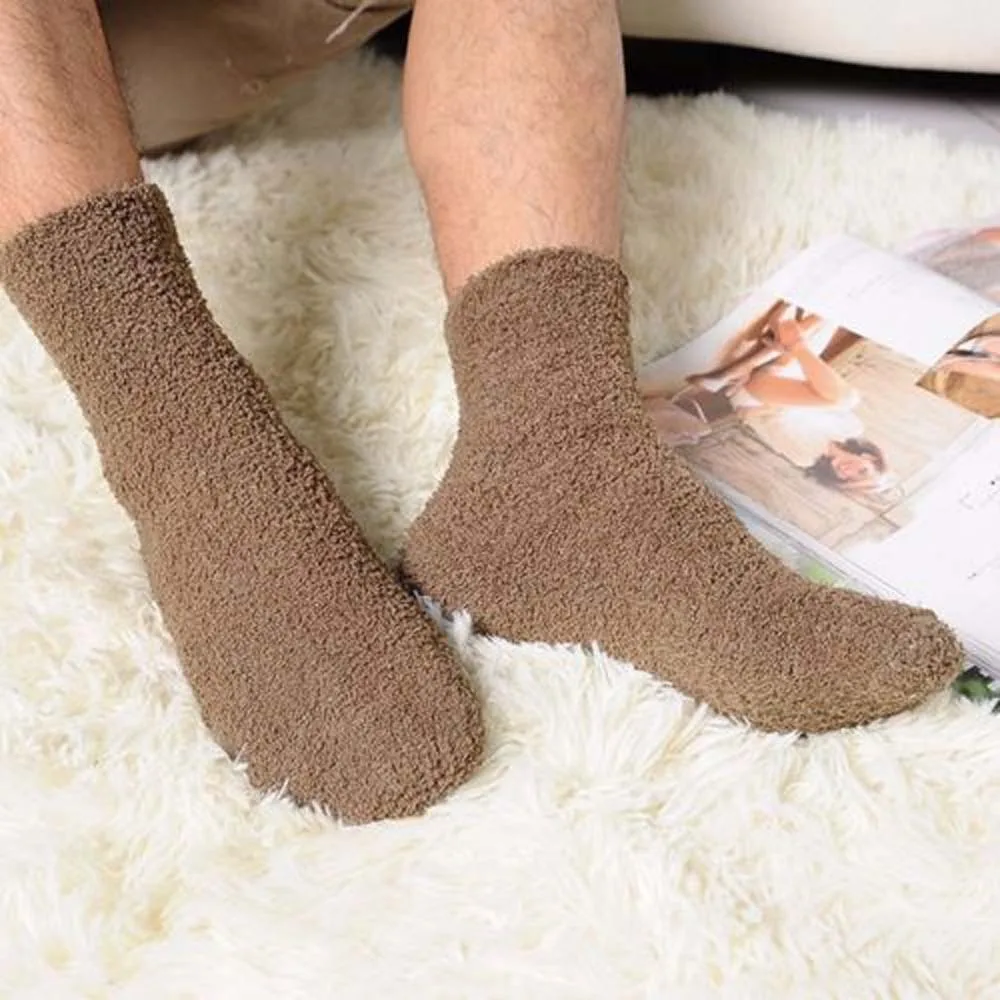NEW 1 Pair Comfortable Extremely Cozy Pure Cashmere Socks Men Women Winter Warm Sleep Bed Floor Home Fluffy Socks Hot Sale images - 6