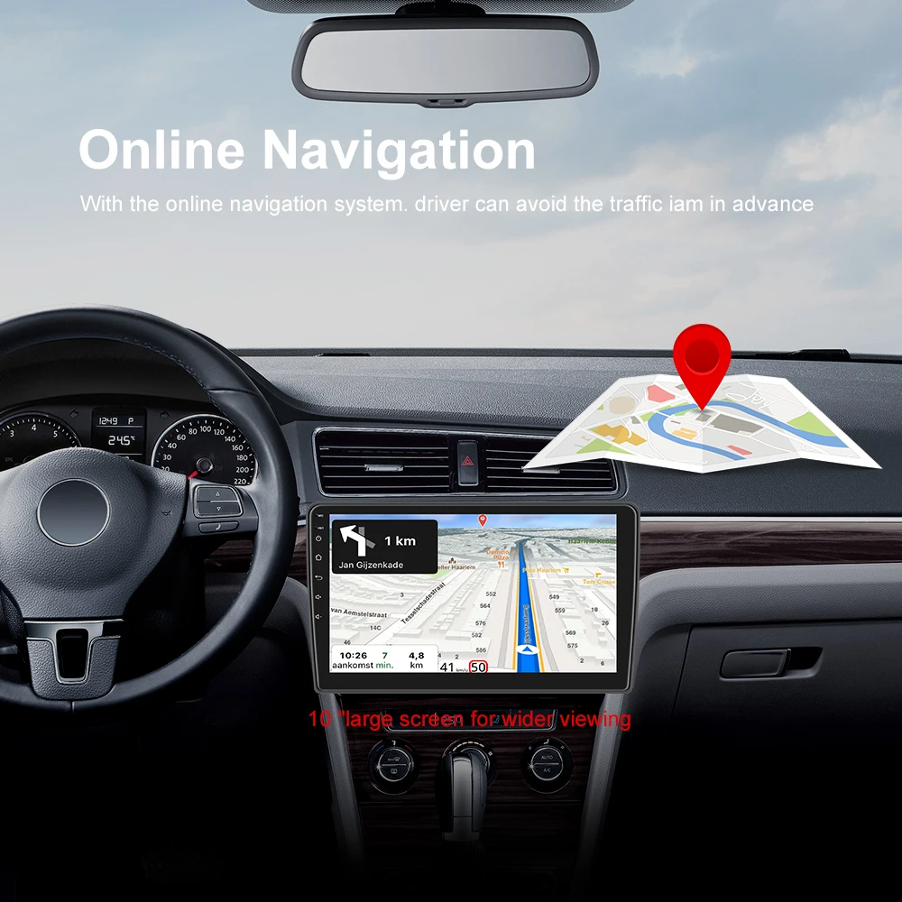 Мультимедийный плеер AMPrime стерео магнитола на Android с GPS Wi Fi Bluetooth для