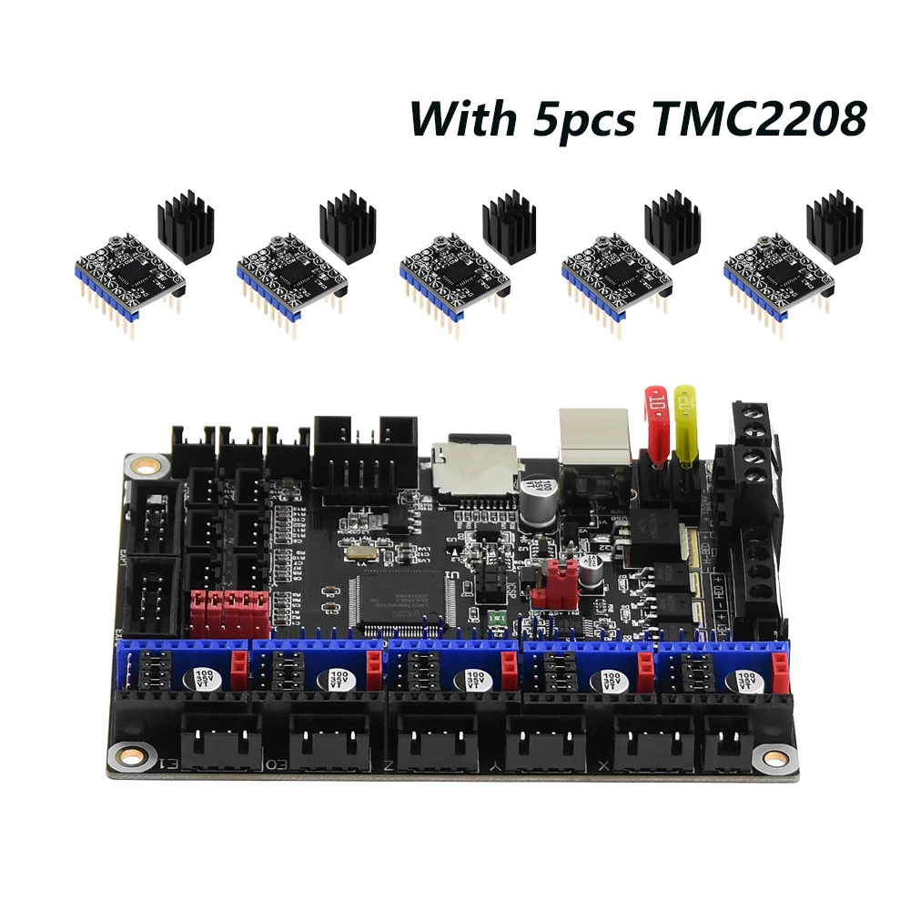 with 5pcs TMC2208 SKR V1.3 плата контроллера 32-битный процессор части 3d принтера материнская плата TMC2208 TMC2130 MKS GEN L Ramps 1,4 SKR PRO для Ender 3 CR10 - Цвет: with 5pcs TMC2208