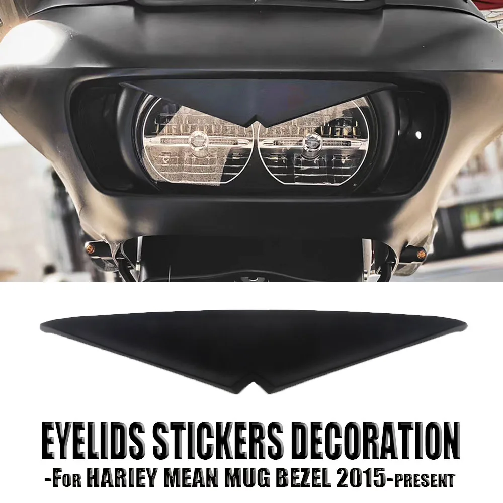 

2015-2020 For Touring Road Glide Ultra CVO Headlamp Headlight Eyebrow Eyelid Trim Mean Mug Bezel Trim Upper Tip Rubber
