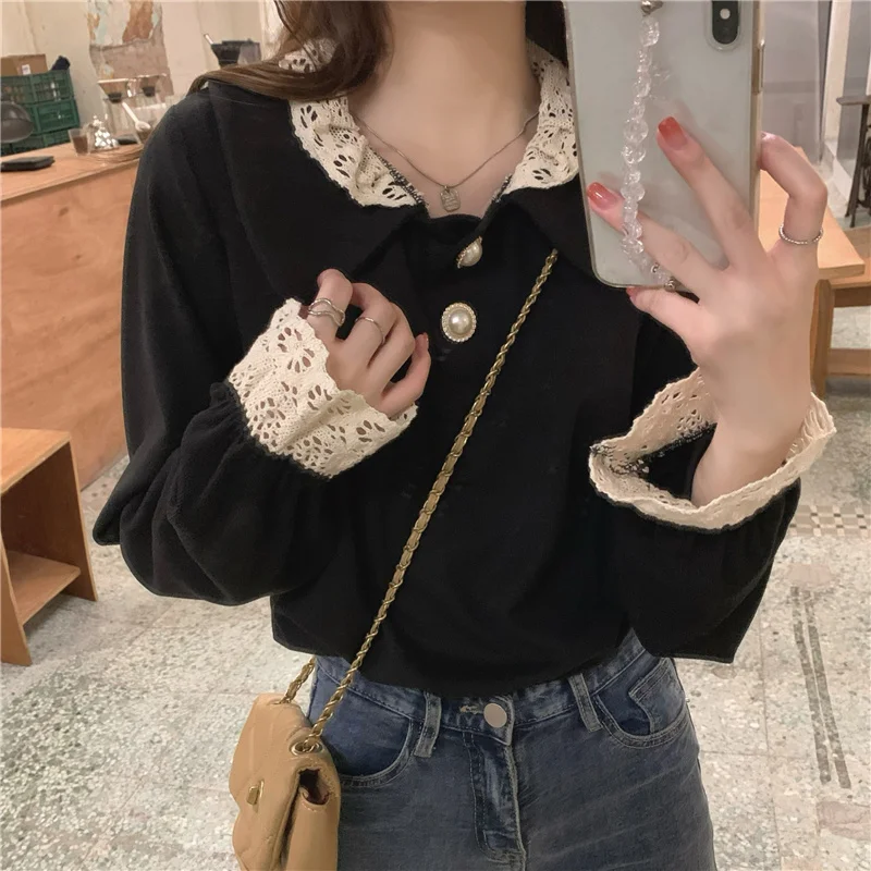 

Real Autumn Korean Style Long Sleeve Shirt Women's
