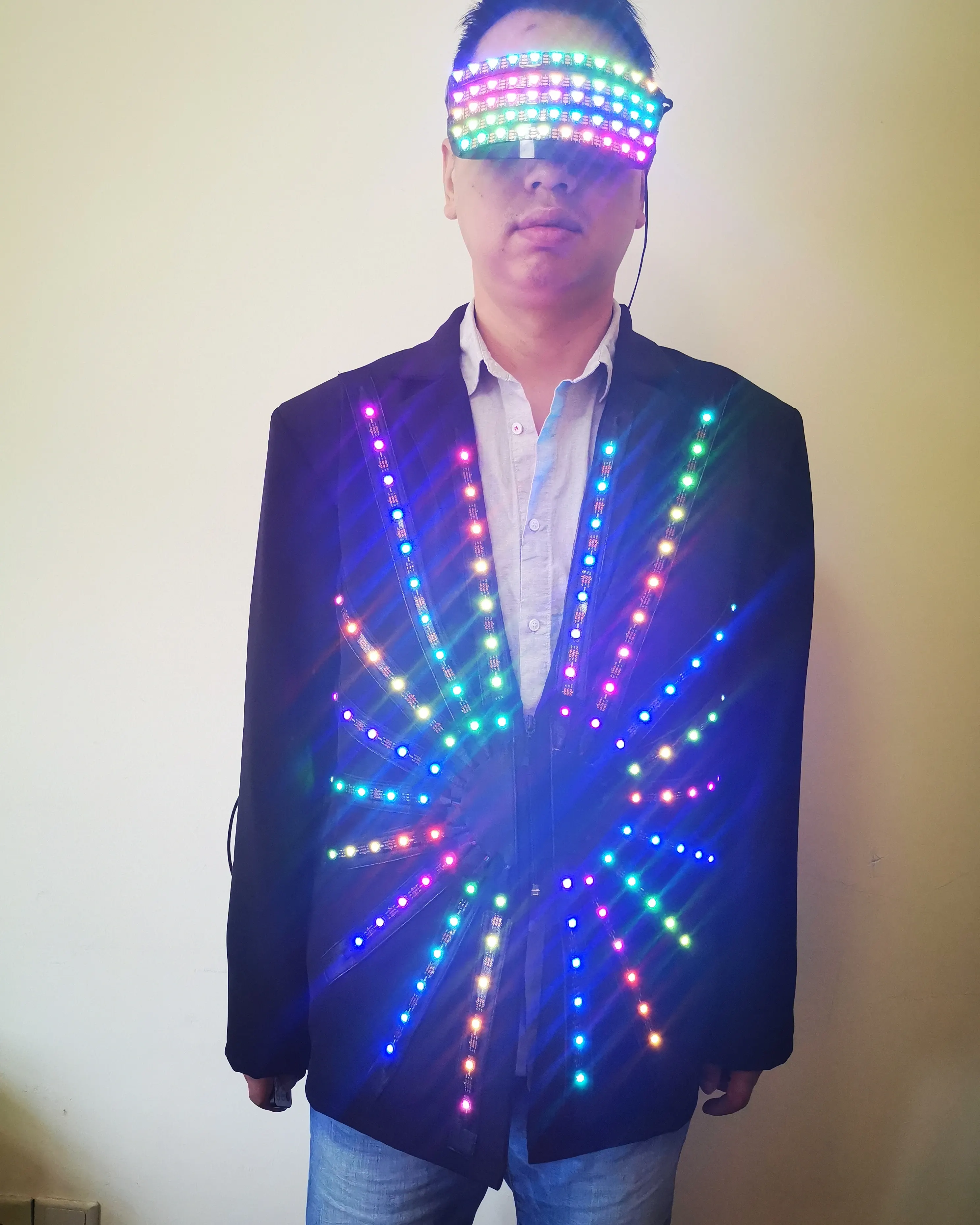 Полноцветная светодиодный куртка для диджеев выступлений со