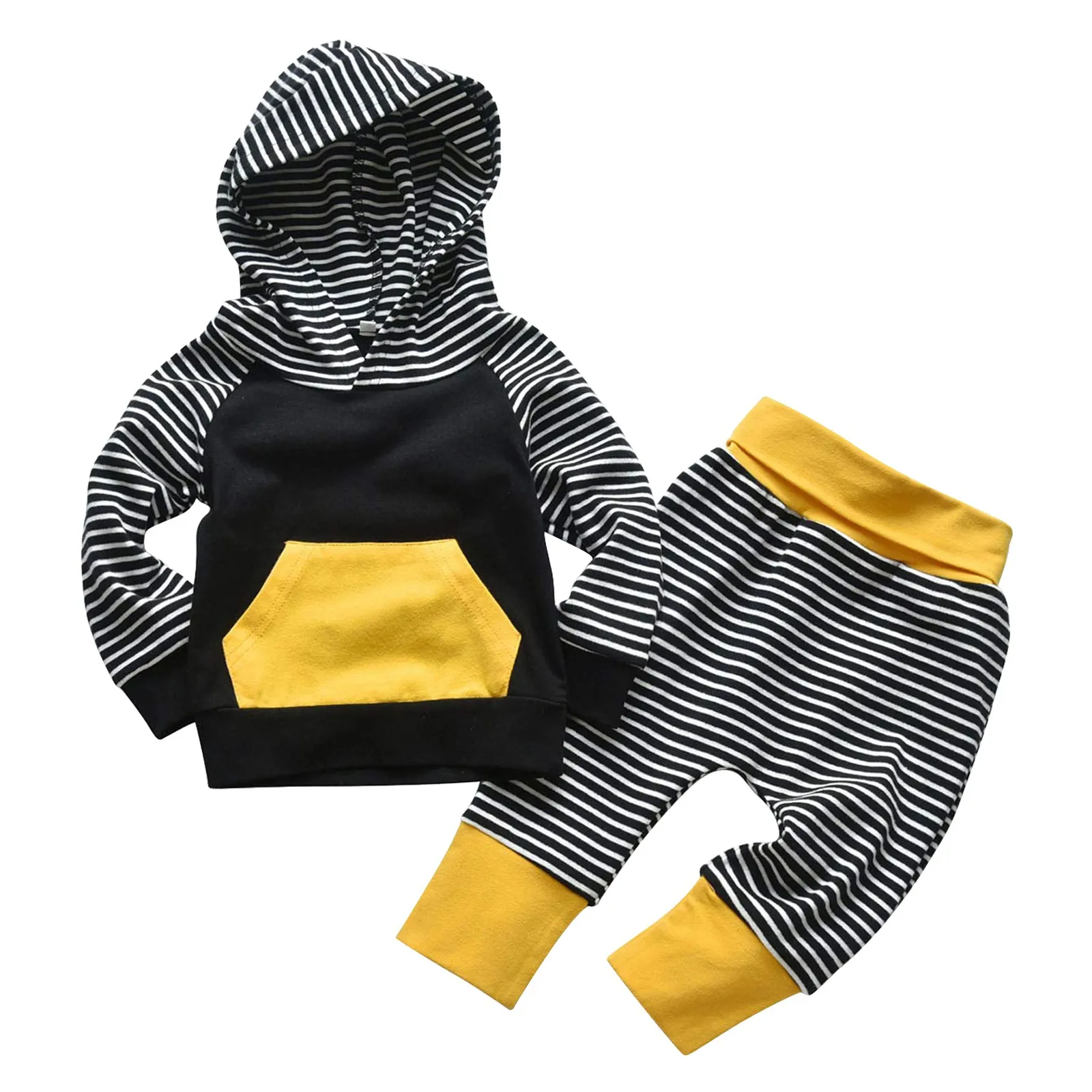 

Детская одежда TELOTUNY, осенняя одежда для маленьких мальчиков, полосатая толстовка с длинными рукавами, блузка + спортивные брюки, комплект (...